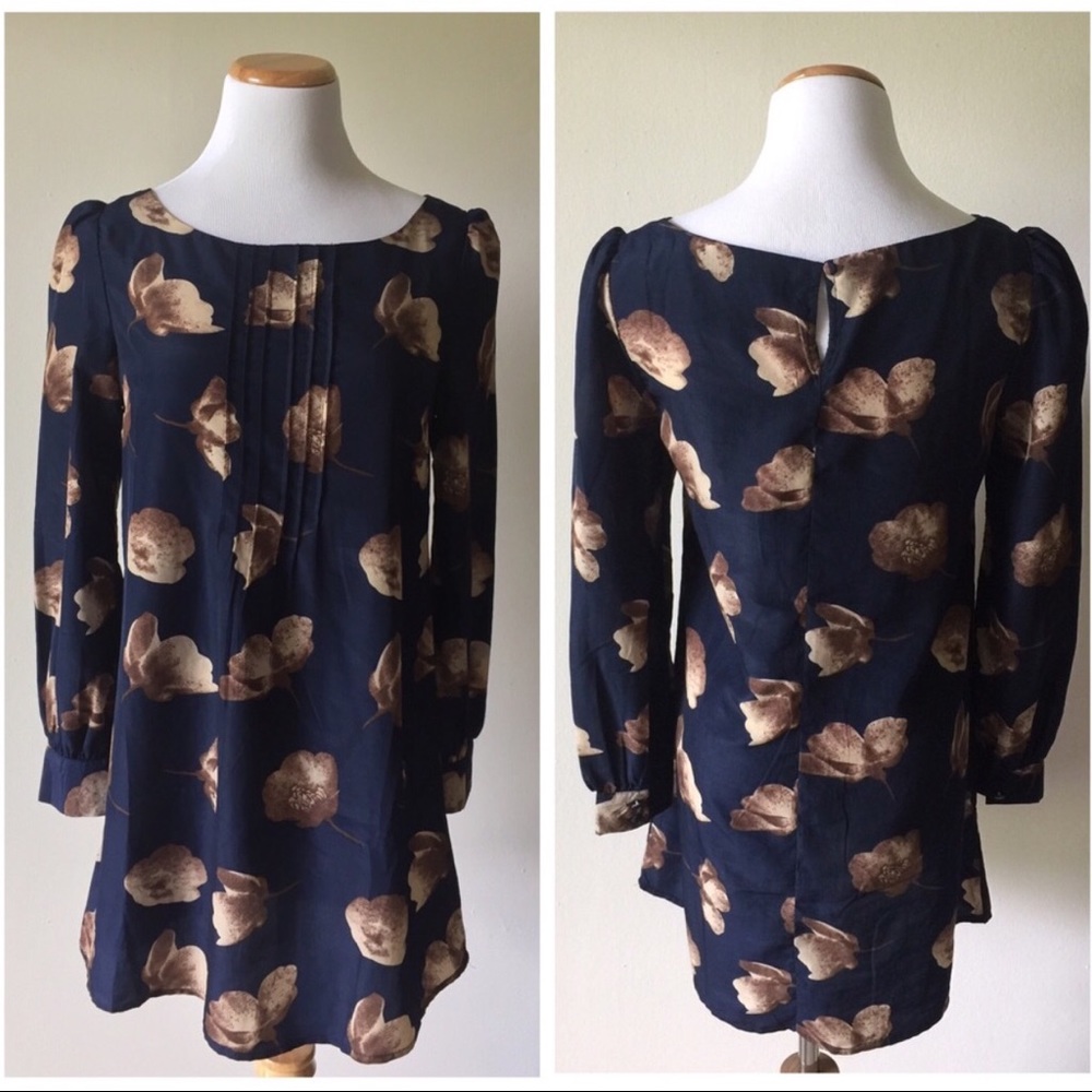 Blu Pepper Blue Floral Shift Dress